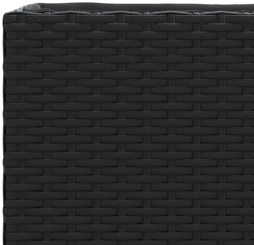 Sodo loveliai su ratukais, 2vnt., juodi, 107x32x38cm, ratanas