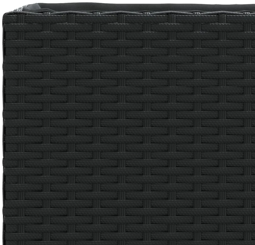 Sodo loveliai su vazonais, 2vnt., juodi, 105x30x32cm, ratanas