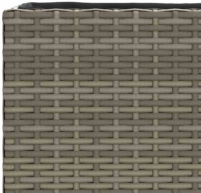 Sodo loveliai su vazonais, 2vnt., pilki, 90x20x40cm, PE ratanas