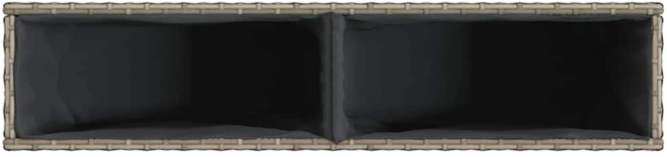 Sodo loveliai su vazonais, 2vnt., pilki, 90x20x40cm, PE ratanas