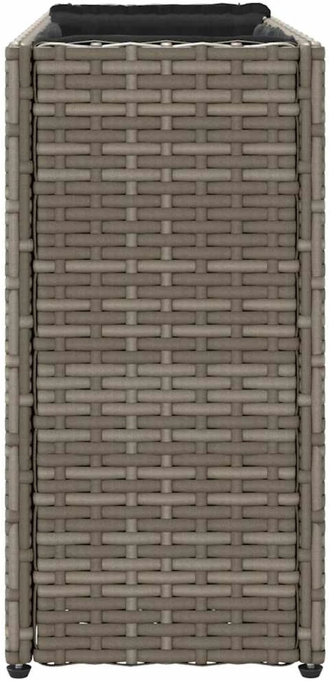 Sodo loveliai su vazonais, 2vnt., pilki, 90x20x40cm, PE ratanas