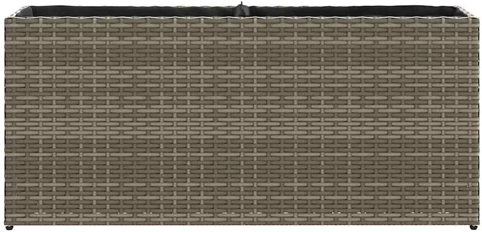 Sodo loveliai su vazonais, 2vnt., pilki, 90x20x40cm, PE ratanas