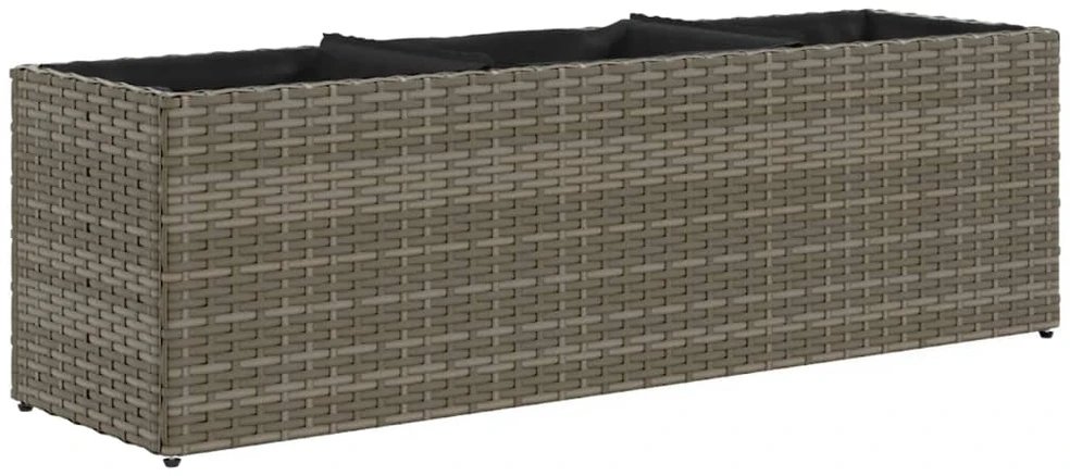 Sodo loveliai su vazonais, 2vnt., pilki, 105x30x32cm, ratanas