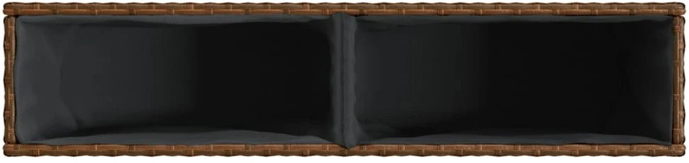 Sodo loveliai su vazonais, 2vnt., rudi, 90x20x40cm, poliratanas