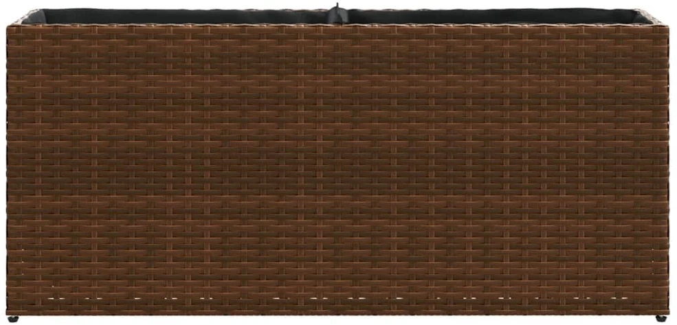 Sodo loveliai su vazonais, 2vnt., rudi, 90x20x40cm, poliratanas