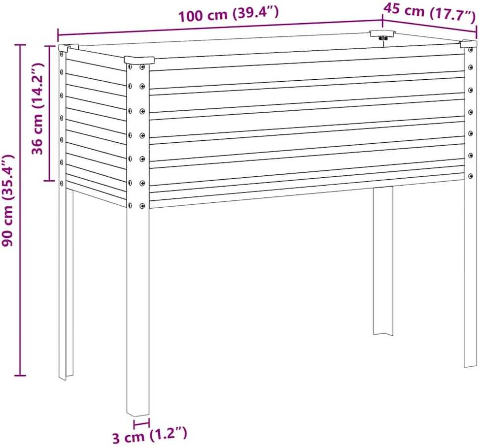 Sodo lovelis, 100x41x90cm, plienas