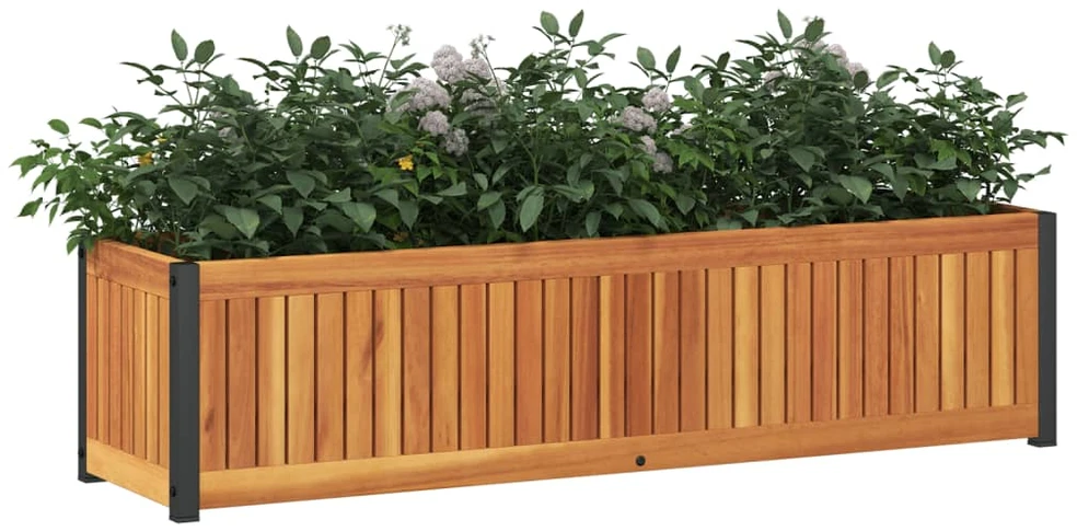 Sodo lovelis, 110x30x27,5cm, akacijos medienos masyvas/plienas