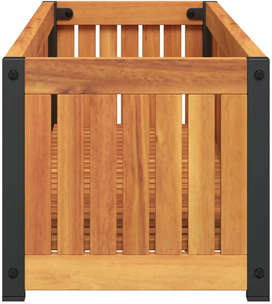 Sodo lovelis, 110x30x27,5cm, akacijos medienos masyvas/plienas
