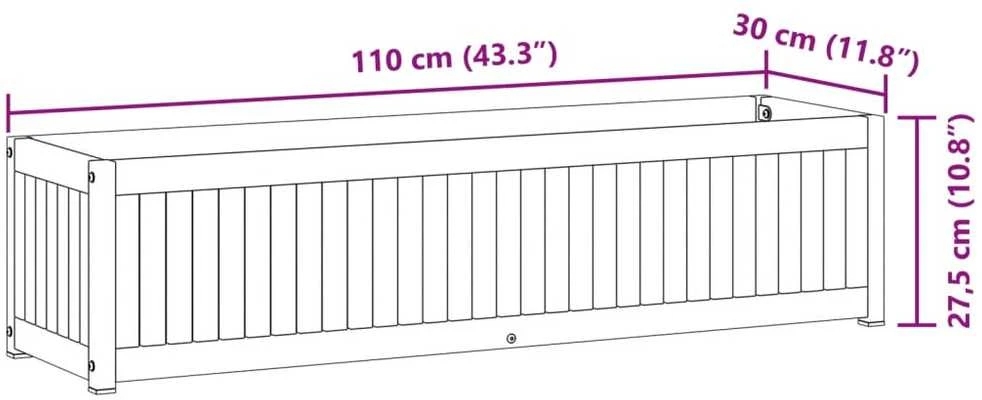 Sodo lovelis, 110x30x27,5cm, akacijos medienos masyvas/plienas