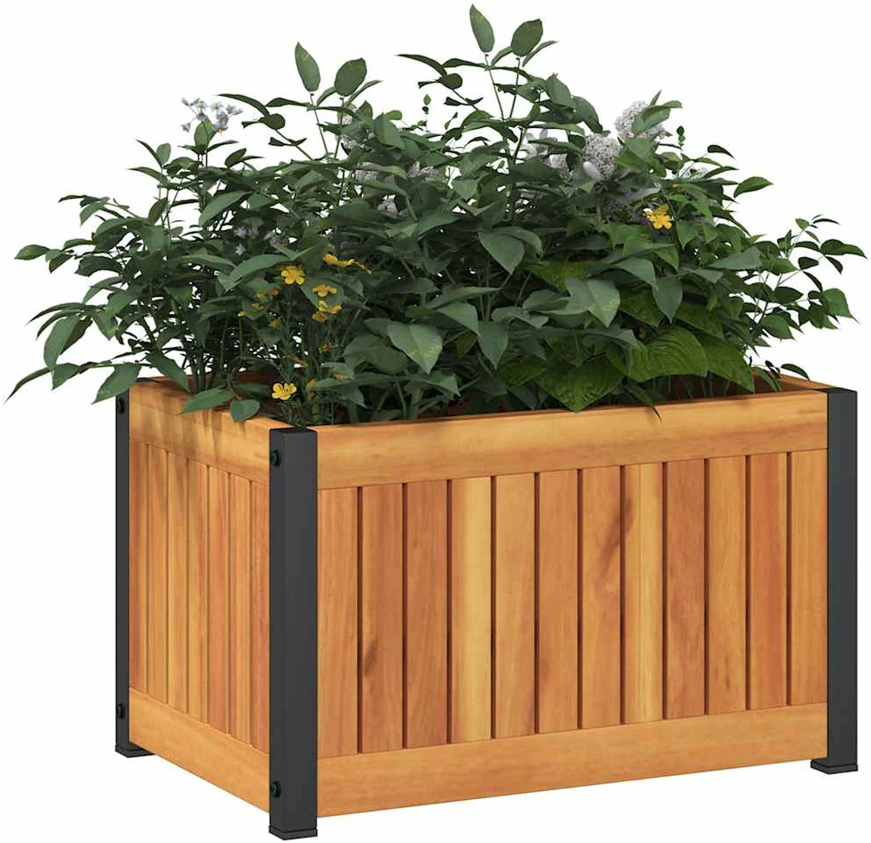 Sodo lovelis, 45x30x27,5cm, akacijos medienos masyvas/plienas
