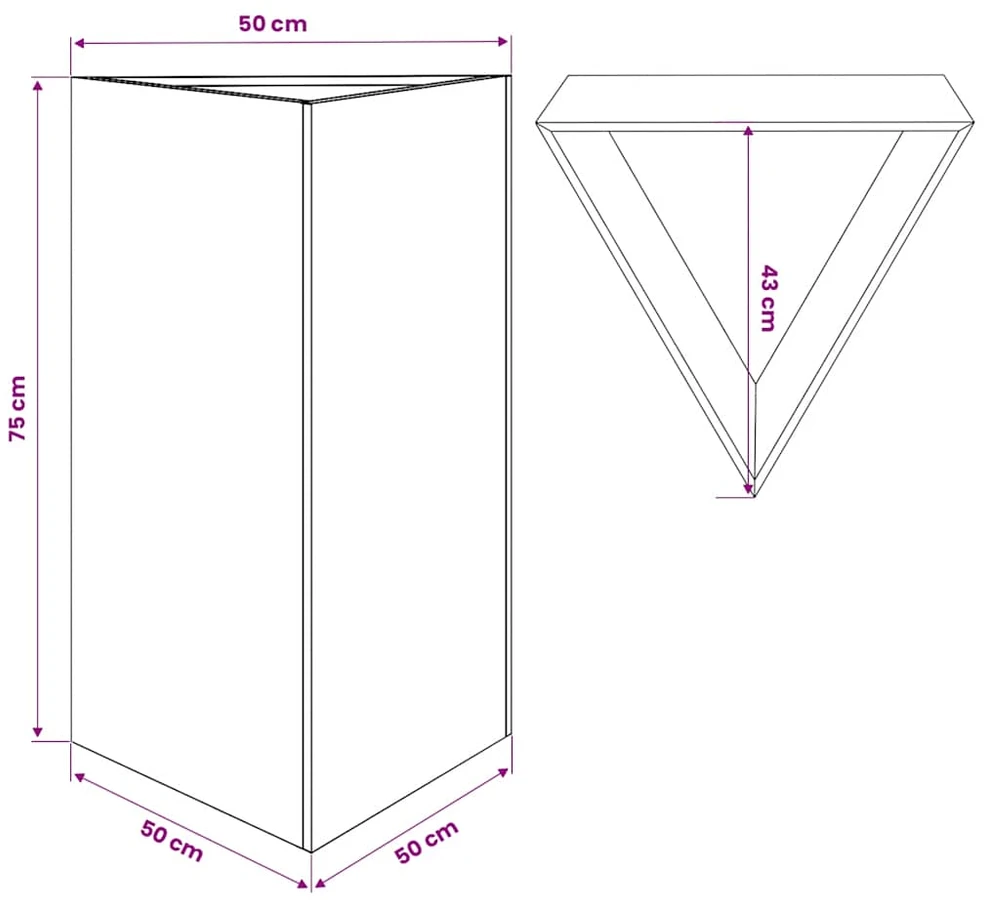 Sodo lovelis, 50x43x75cm, galvanizuotas plienas, trikampis