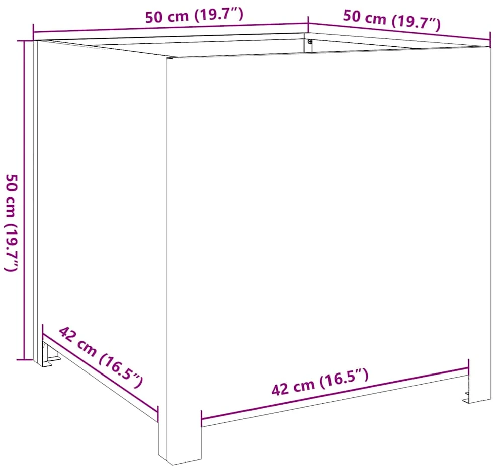 Sodo lovelis, 50x50x50cm, galvanizuotas plienas