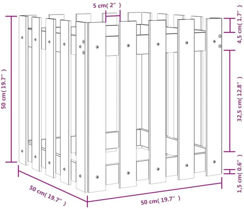 Sodo lovelis, 50x50x50cm, impregnuota pušis, tvorelės dizaino