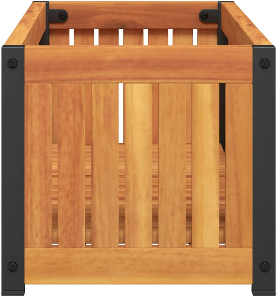 Sodo lovelis, 80x30x27,5cm, akacijos medienos masyvas/plienas