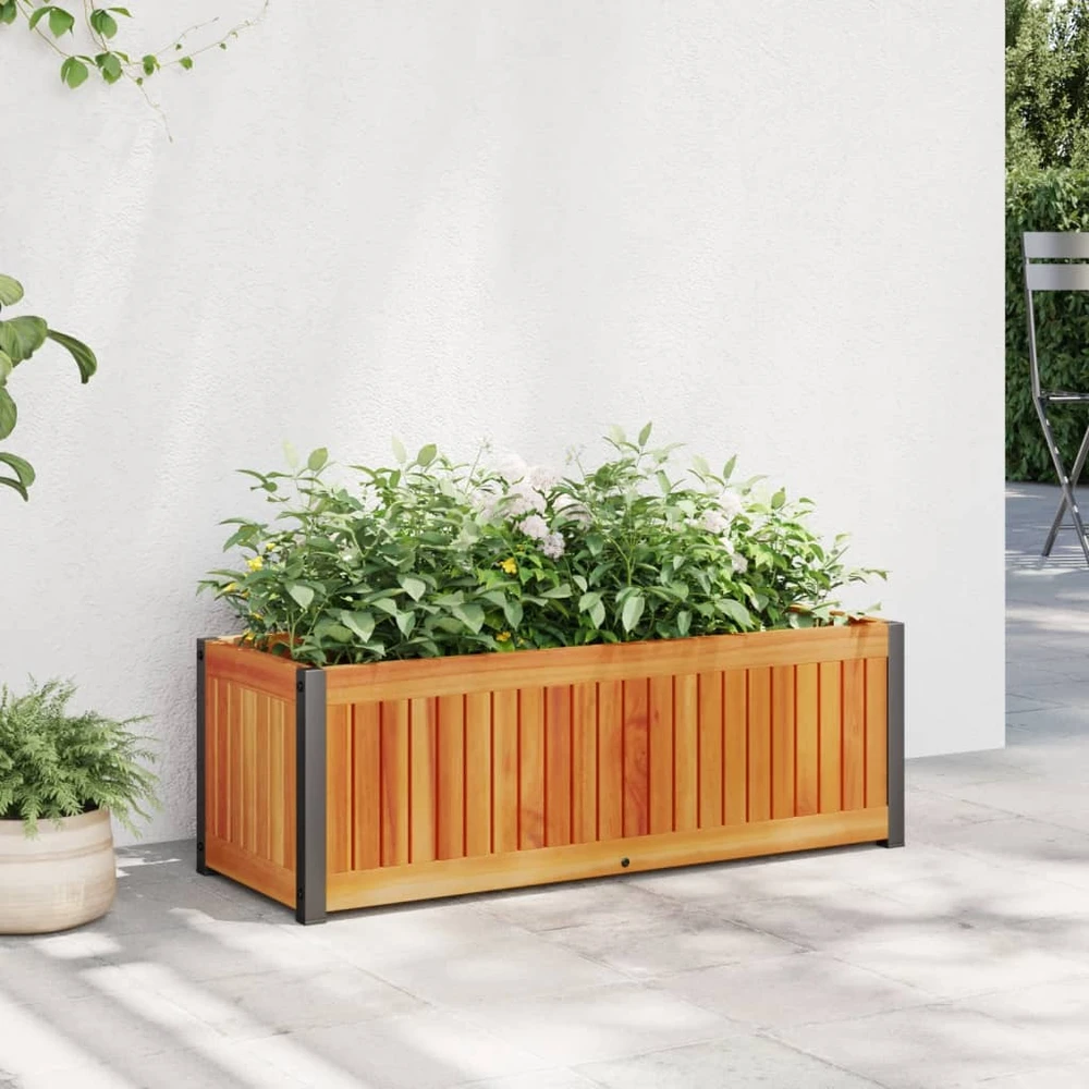 Sodo lovelis, 80x30x27,5cm, akacijos medienos masyvas/plienas