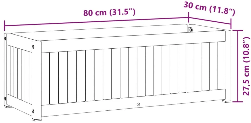 Sodo lovelis, 80x30x27,5cm, akacijos medienos masyvas/plienas