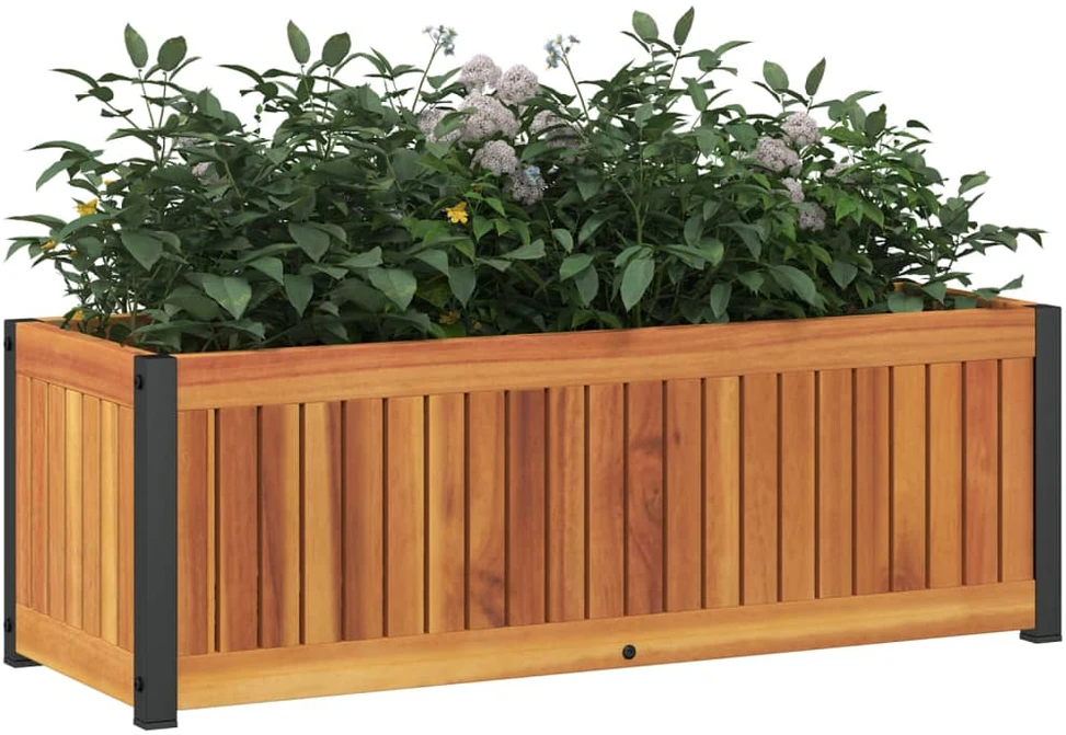 Sodo lovelis, 80x30x27,5cm, akacijos medienos masyvas/plienas