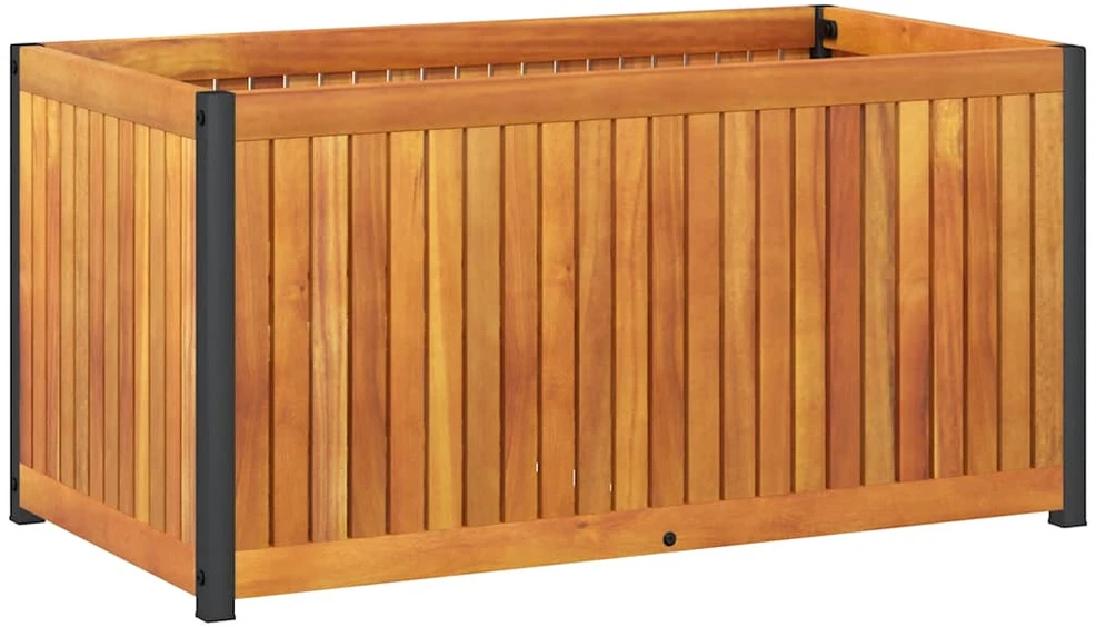 Sodo lovelis, 85x45x44cm, akacijos medienos masyvas ir plienas