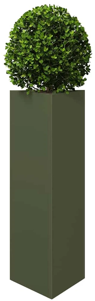 Sodo lovelis, alyvuogių žalias, 30x26x75cm, plienas, trikampis