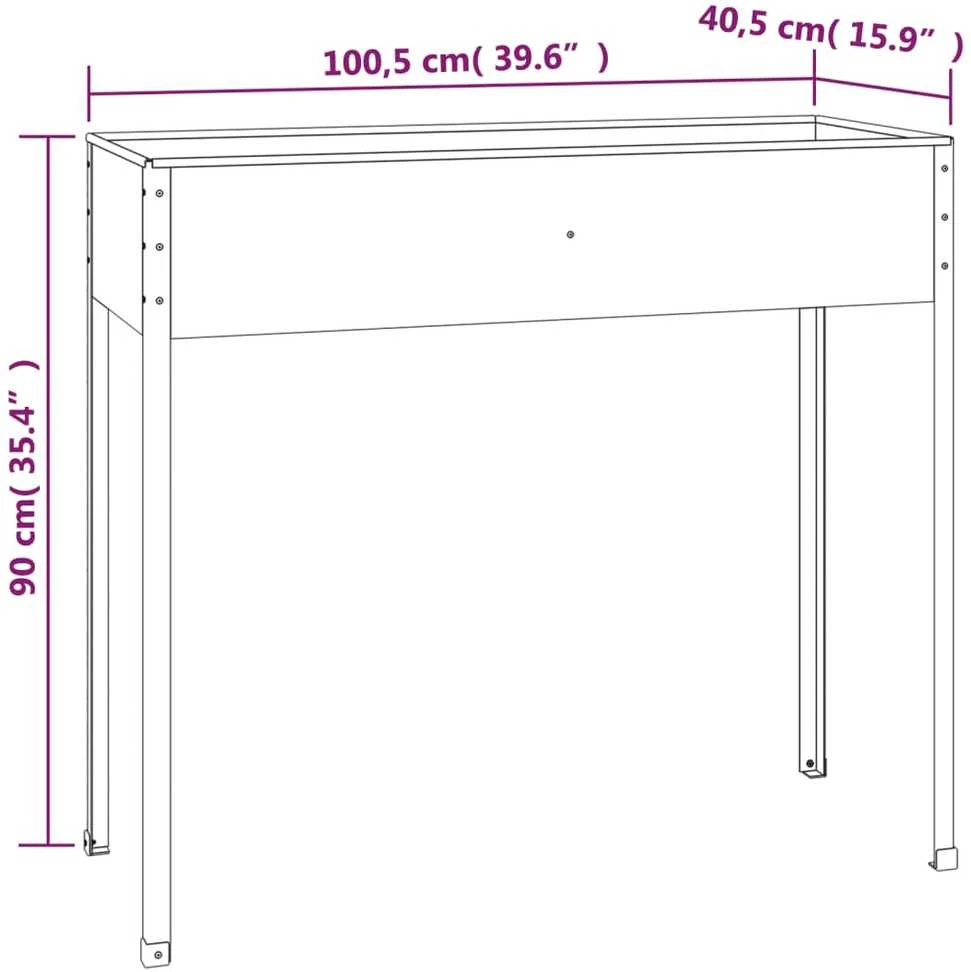 Sodo lovelis, antracito, 100,5x40,5x90cm, galvanizuotas plienas