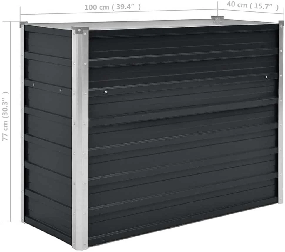 Sodo lovelis, antracito, 100x40x77cm, plienas, aukštas