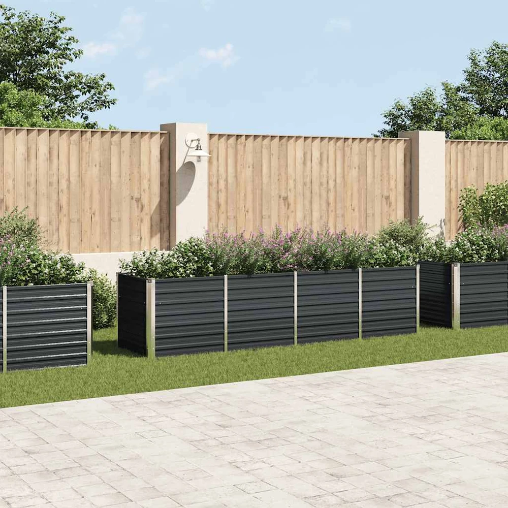 Sodo lovelis, antracito, 320x80x77cm, plienas, aukštas