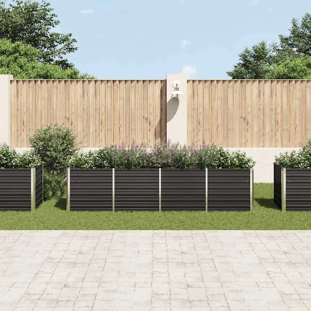 Sodo lovelis, antracito, 320x80x77cm, plienas, aukštas