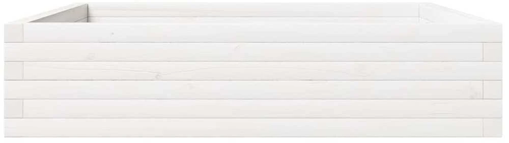 Sodo lovelis, baltas, 100x100x23cm, pušies medienos masyvas