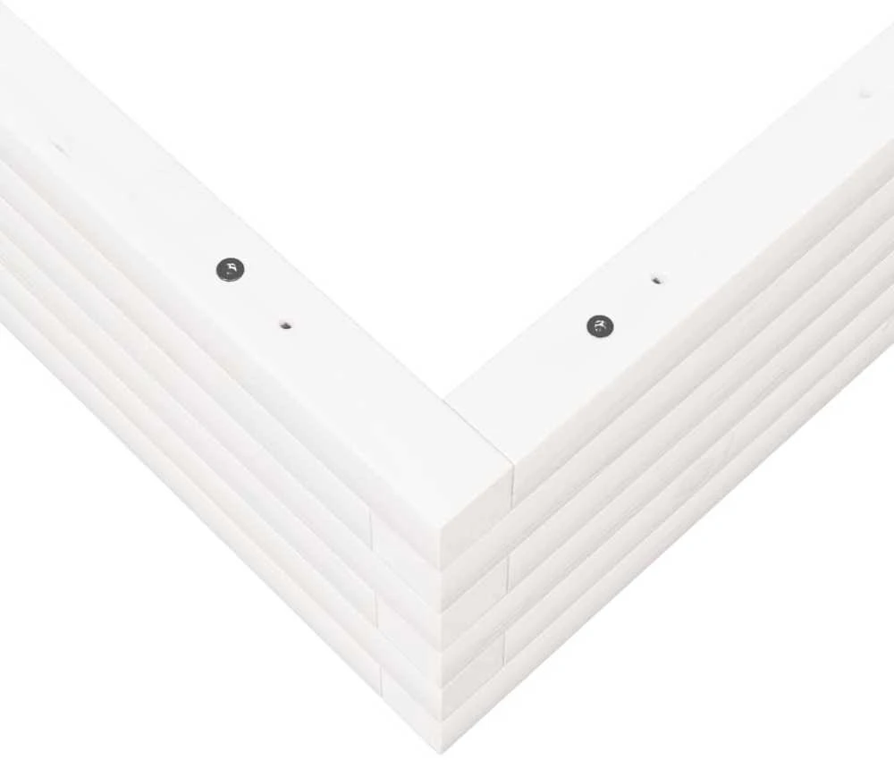 Sodo lovelis, baltas, 100x100x23cm, pušies medienos masyvas