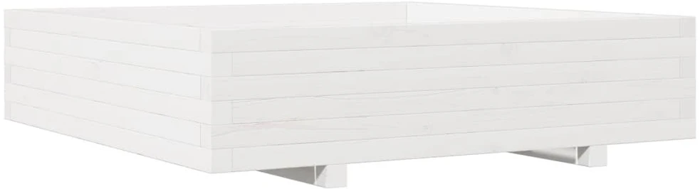 Sodo lovelis, baltas, 100x100x26,5cm, pušies medienos masyvas