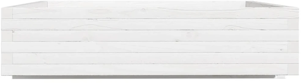 Sodo lovelis, baltas, 100x100x26,5cm, pušies medienos masyvas