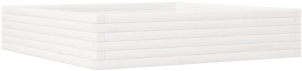 Sodo lovelis, baltas, 110x110x23cm, pušies medienos masyvas