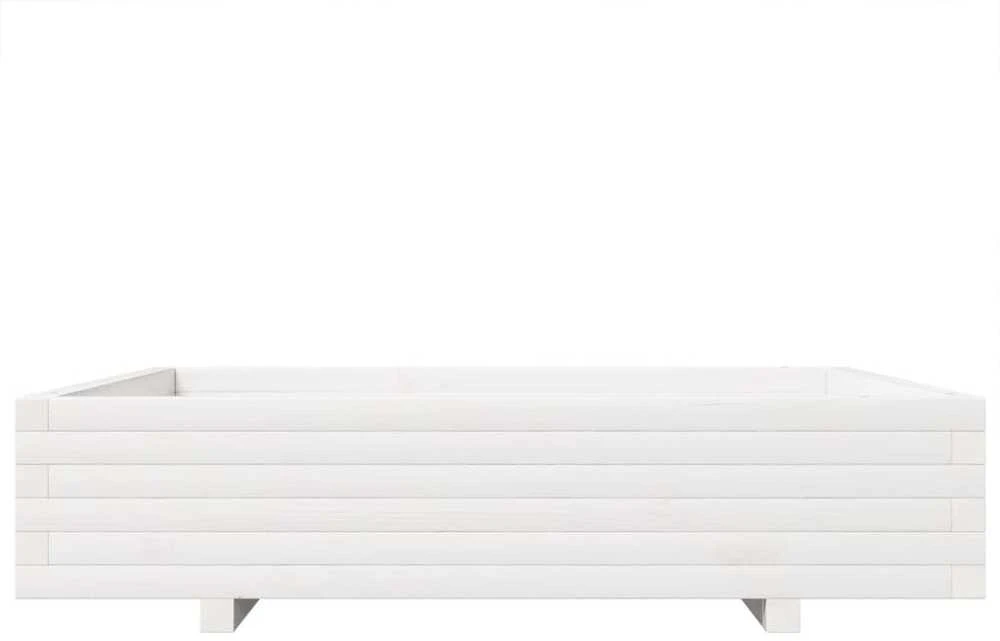 Sodo lovelis, baltas, 110x110x26,5cm, pušies medienos masyvas