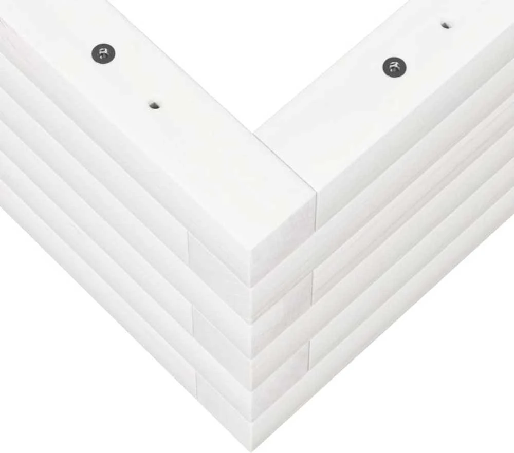 Sodo lovelis, baltas, 110x60x23cm, pušies medienos masyvas