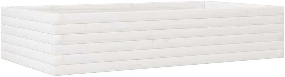 Sodo lovelis, baltas, 110x60x23cm, pušies medienos masyvas