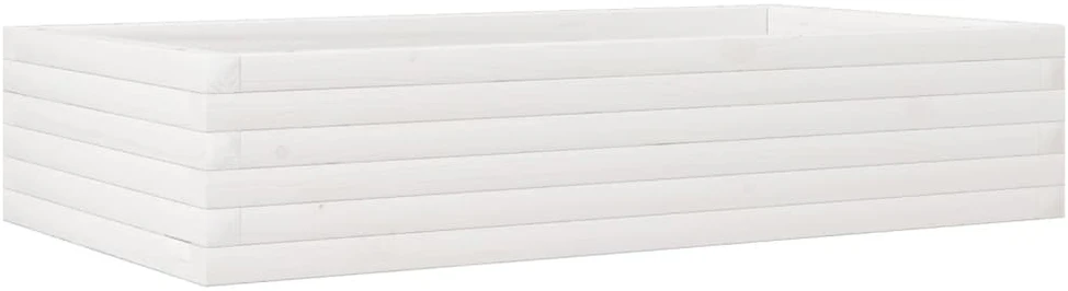 Sodo lovelis, baltas, 110x60x23cm, pušies medienos masyvas