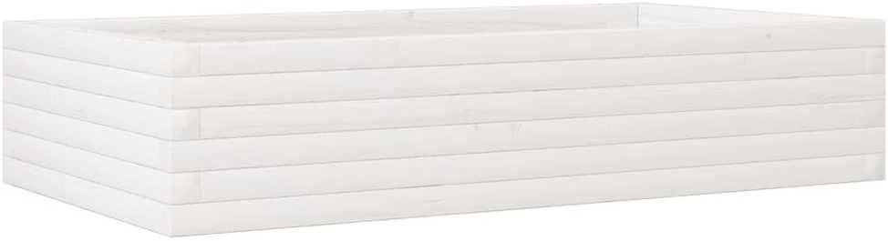 Sodo lovelis, baltas, 110x60x23cm, pušies medienos masyvas