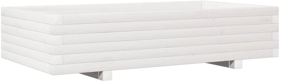 Sodo lovelis, baltas, 110x60x26,5cm, pušies medienos masyvas