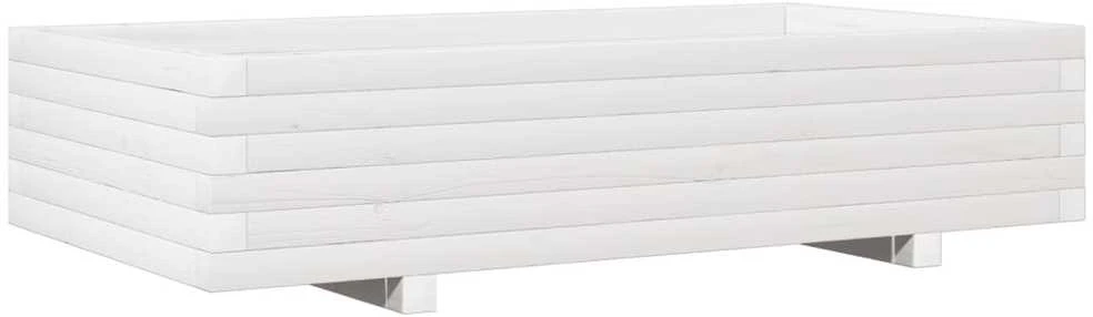 Sodo lovelis, baltas, 110x60x26,5cm, pušies medienos masyvas