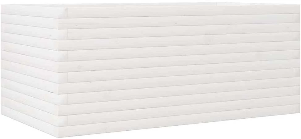 Sodo lovelis, baltas, 110x60x46cm, pušies medienos masyvas