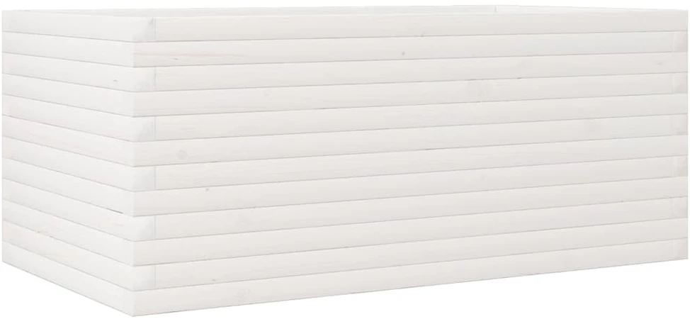 Sodo lovelis, baltas, 110x60x46cm, pušies medienos masyvas