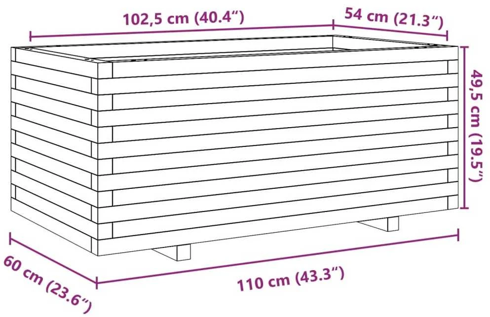 Sodo lovelis, baltas, 110x60x49,5cm, pušies medienos masyvas