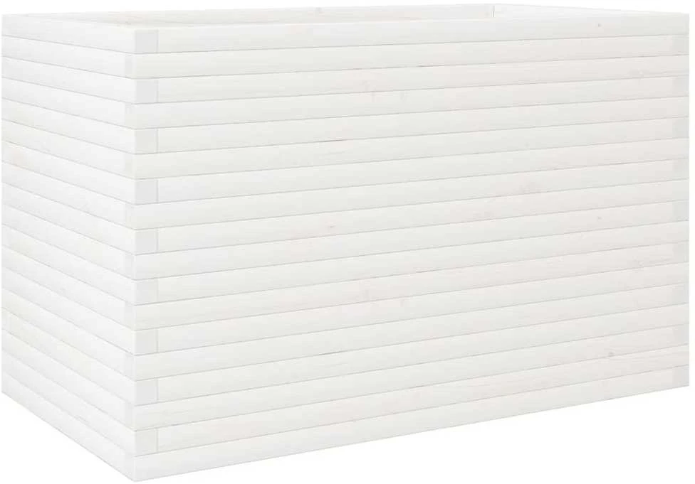 Sodo lovelis, baltas, 110x60x68,5cm, pušies medienos masyvas