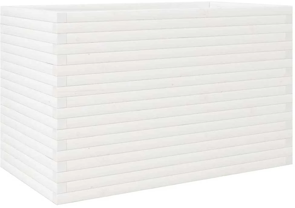 Sodo lovelis, baltas, 110x60x68,5cm, pušies medienos masyvas