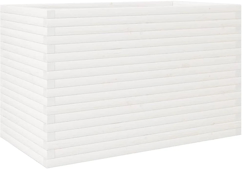 Sodo lovelis, baltas, 110x60x68,5cm, pušies medienos masyvas