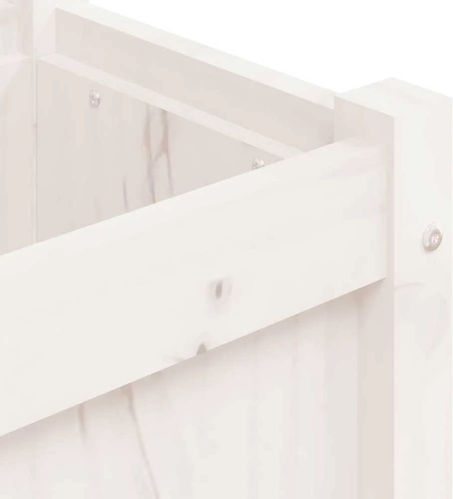 Sodo lovelis, baltas, 150x31x31cm, pušies medienos masyvas