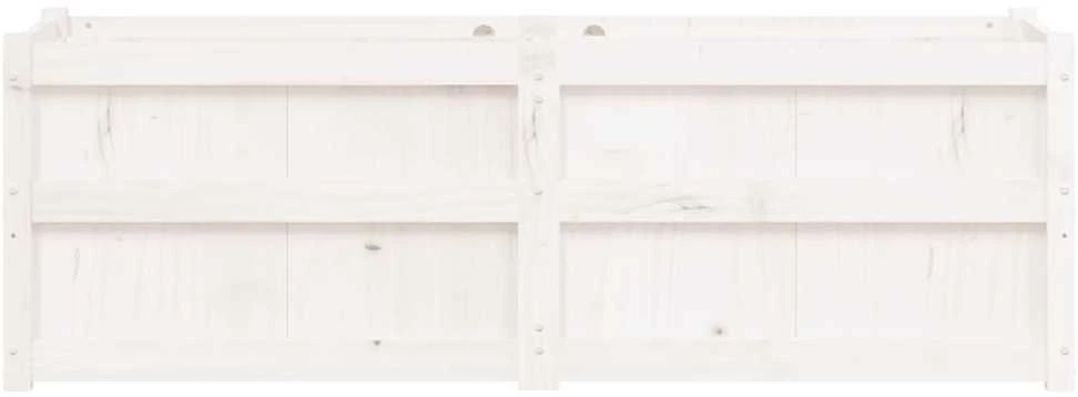Sodo lovelis, baltas, 150x50x50cm, pušies medienos masyvas