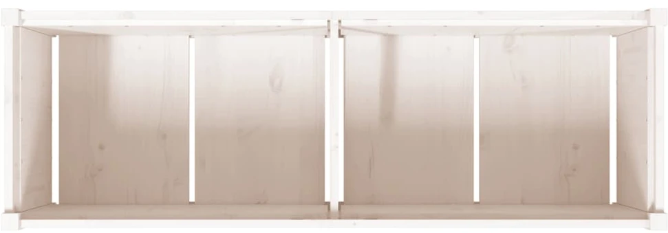Sodo lovelis, baltas, 150x50x50cm, pušies medienos masyvas
