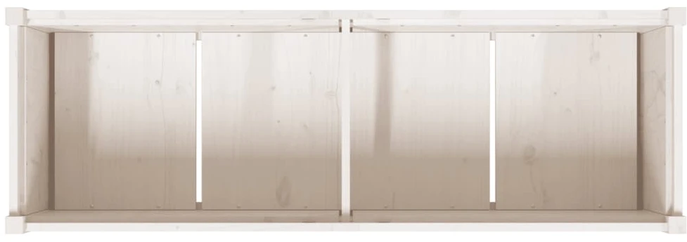 Sodo lovelis, baltas, 150x50x70cm, pušies medienos masyvas
