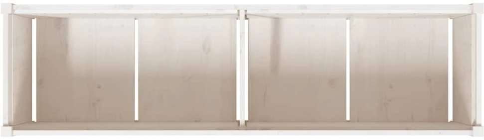Sodo lovelis, baltas, 180x50x50cm, pušies medienos masyvas